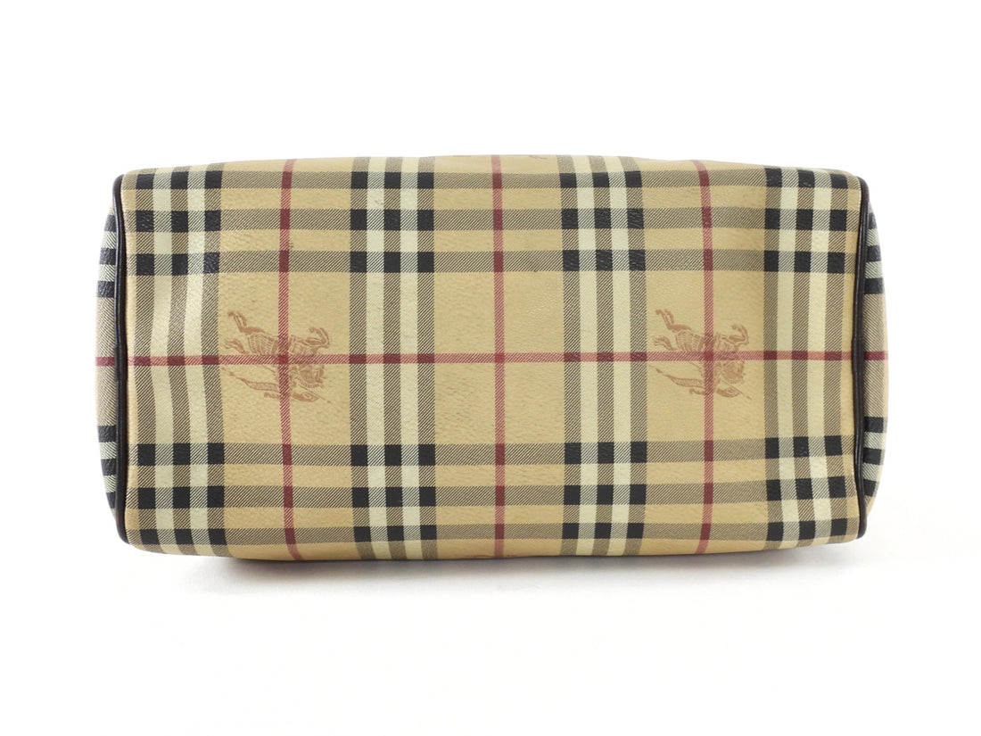 Burberry Beige Haymarket Check Coated Canvas Bowling Bag
