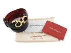 Ferragamo Red Black Reversible Leather Goldtone Gancini Buckle Belt -  100
