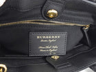 Burberry Black Grained Leather and Check Canvas Small Banner Two Way Bag