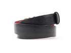 Ferragamo Red Black Reversible Leather Goldtone Gancini Buckle Belt -  100