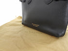 Burberry Black Grained Leather and Check Canvas Small Banner Two Way Bag