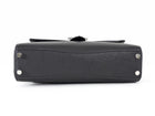 Jimmy Choo Cheri Jeweled Buckle Black Leather Small Top Handle Bag