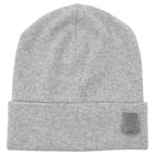 Brunello Cucinelli Light Grey Cashmere Stretch Knit Silver Monili Detail Toque Hat
