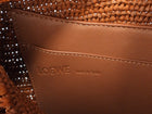 Loewe x Paula's Ibiza Ola Brown Gold Crochet Raffia Medium Chain Shoulder Bag