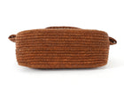 Loewe x Paula's Ibiza Ola Brown Gold Crochet Raffia Medium Chain Shoulder Bag