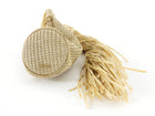 Cult Gaia Viera Natural Beige Raffia Fringe Clutch Bag