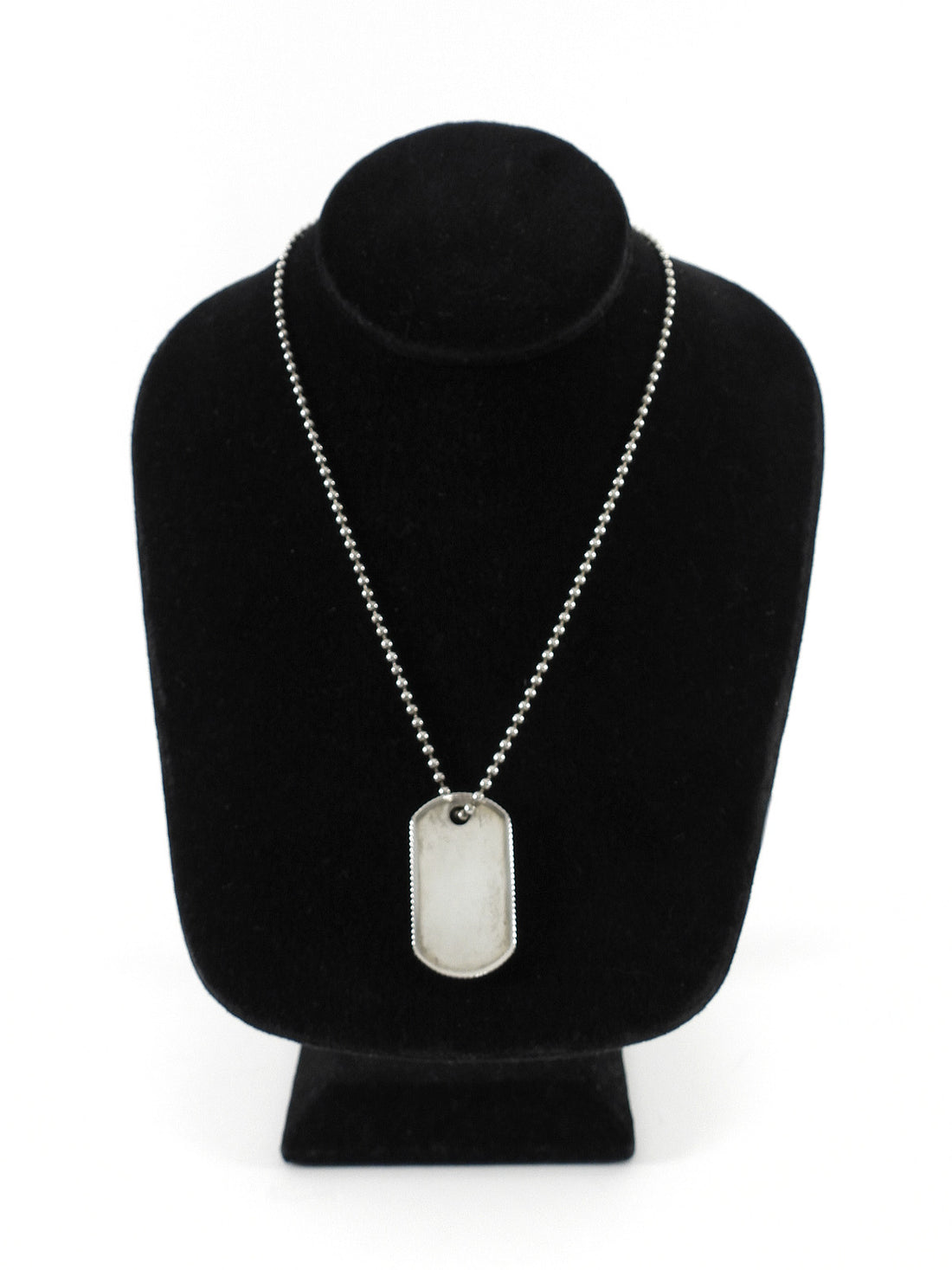 Tiffany and Co. Sterling Silver Bead Chain Dog Tag Necklace