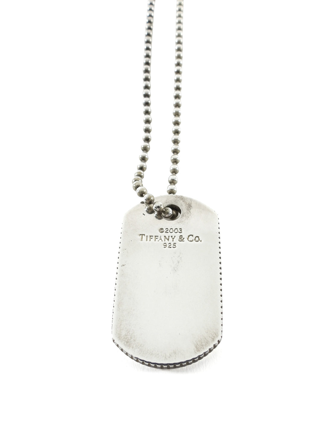 Tiffany and Co. Sterling Silver Bead Chain Dog Tag Necklace