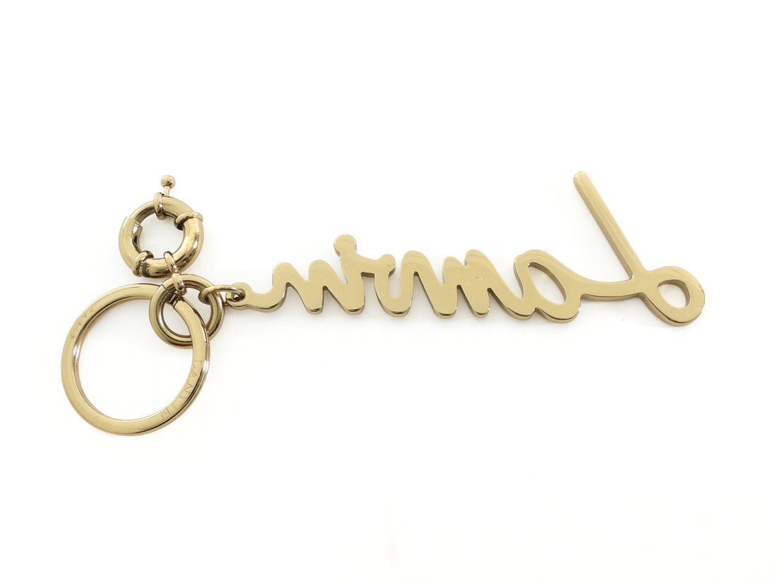 Lanvin Goldtone Logo Keyring Bag Charm
