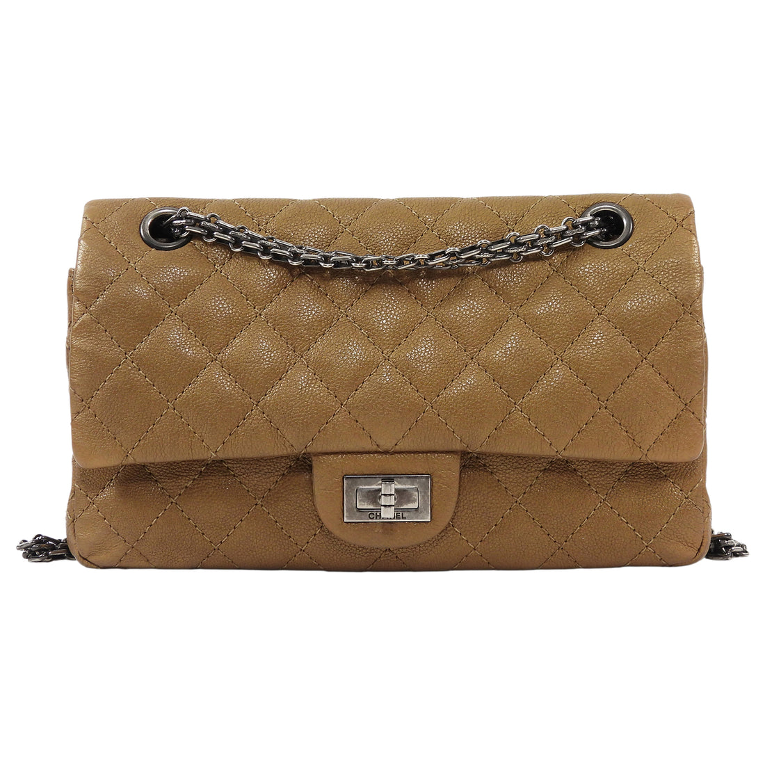 Chanel Bronze Caviar Quilted Leather 2.55 Reissue 225 Medium Flap Bag 225