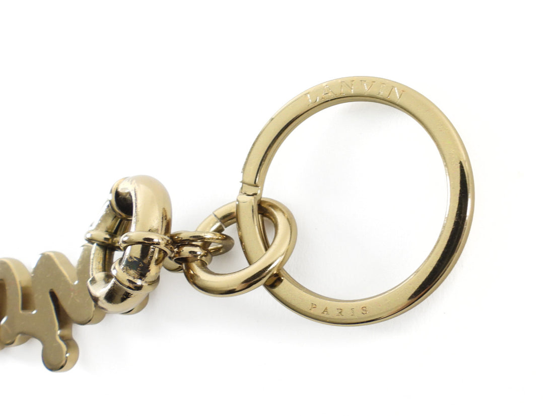 Lanvin Goldtone Logo Keyring Bag Charm
