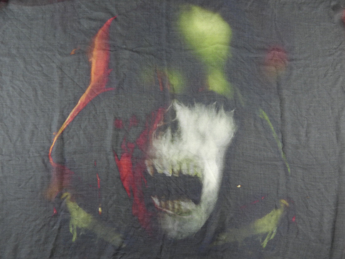 Givenchy Red and Black Skull Print Cotton Scarf