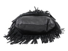 Saint Laurent Black Fringed Leather Emmanuel Hobo Shoulder Bag
