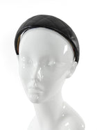 Burberry Chocolate Brown Quilted Leather Check Lined Headband