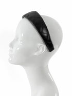 Burberry Chocolate Brown Quilted Leather Check Lined Headband