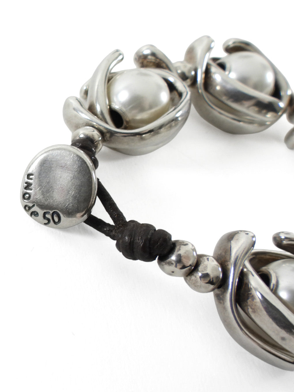 Uno de 50 Silver Double Moon Pearl Silver Plated Necklace Bracelet Set
