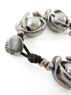 Uno de 50 Silver Double Moon Pearl Silver Plated Necklace Bracelet Set