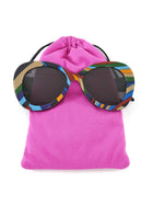 Emilio Pucci Multicolor Stripe Oversized Cat Eye Sunglasses EP 232 9A