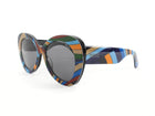 Emilio Pucci Multicolor Stripe Oversized Cat Eye Sunglasses EP 232 9A