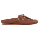 Ancient Greek Sandals Brown Naveta Leather Lace Up Boat Shoes Mules - 7