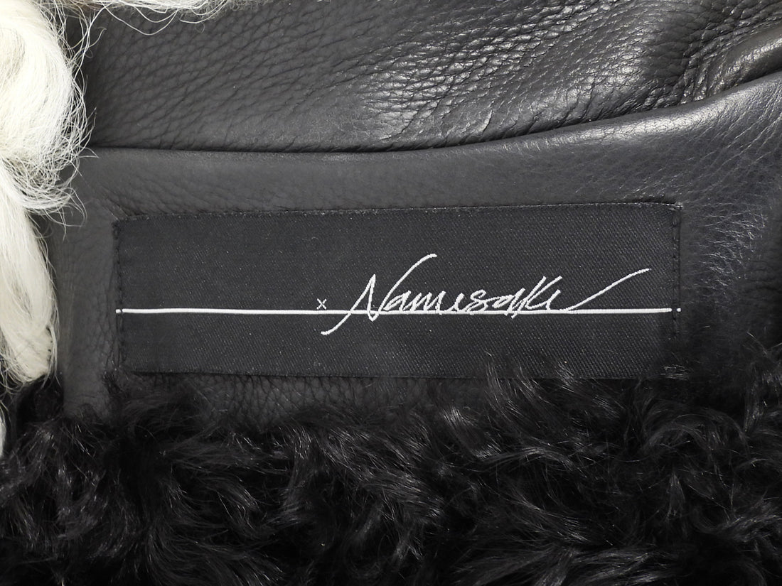 By The Namesake Black Striped Tigrado Shearling Lined Toro Leather Prince Jacket - 42