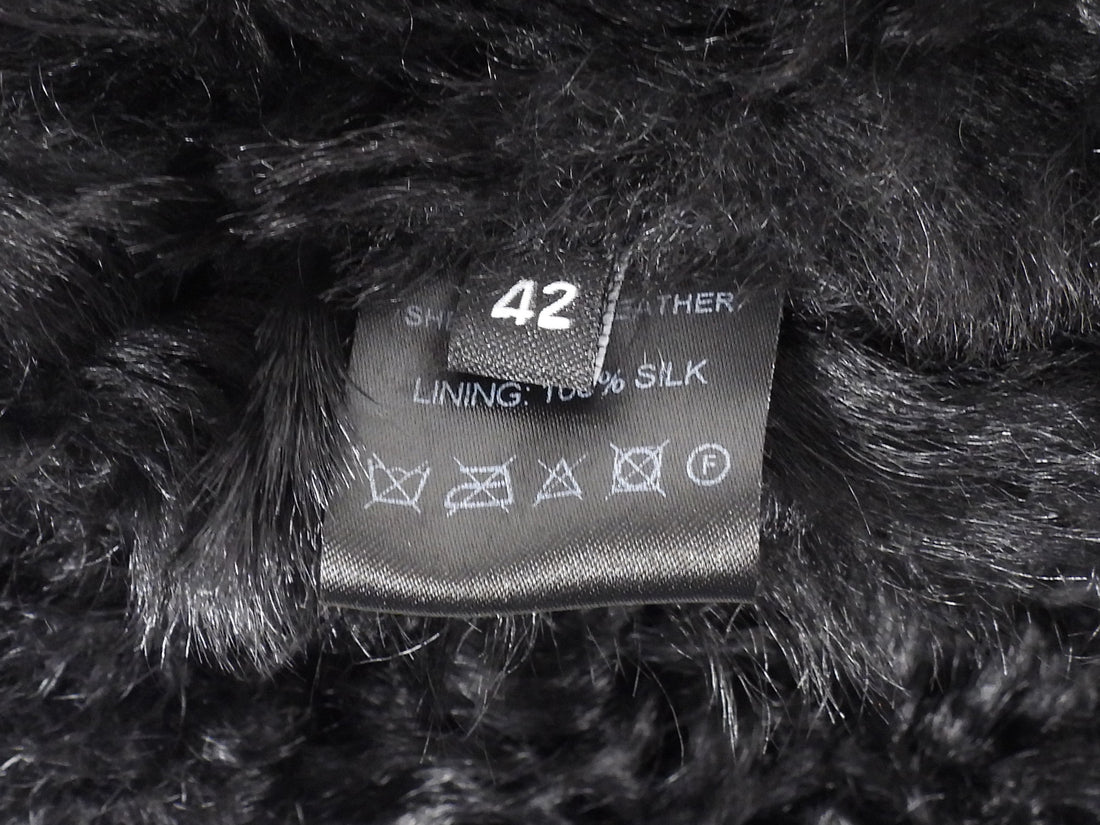 By The Namesake Black Striped Tigrado Shearling Lined Toro Leather Prince Jacket - 42