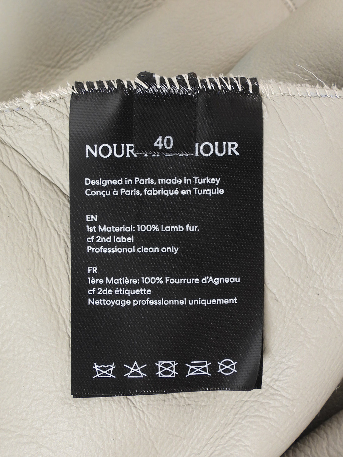 Nour Hammour Tundra Brown Elsa Shearling Belted Short Coat - 40