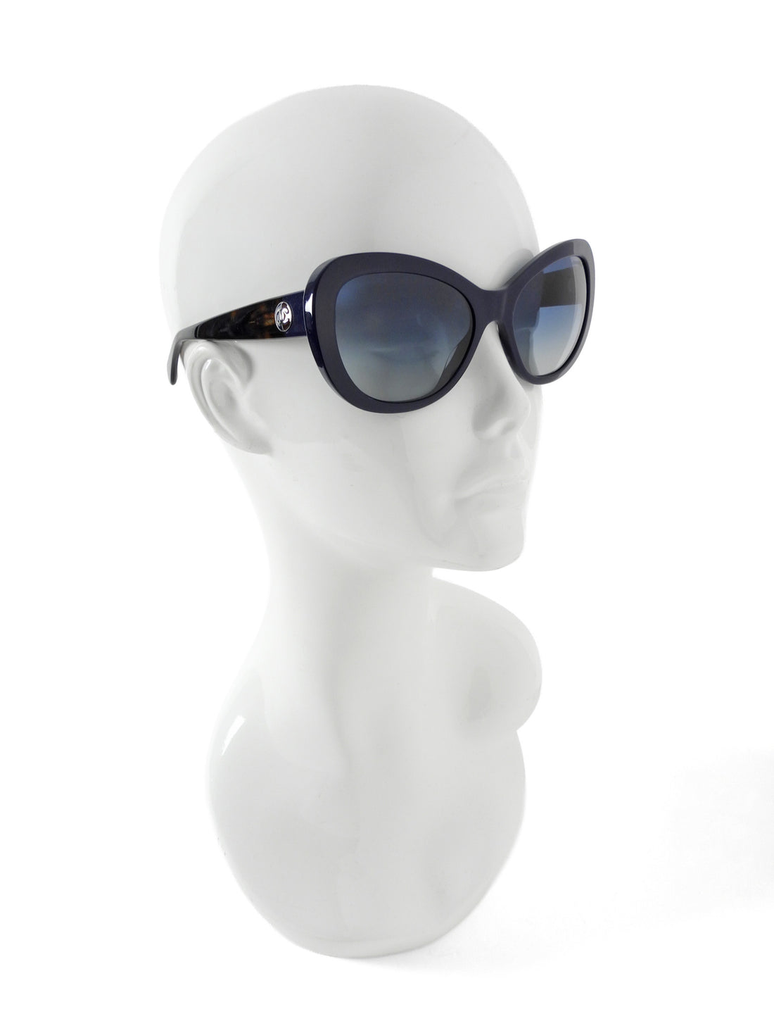 Chanel CC Cat Eye Navy Blue and Tortoiseshell Sunglasses 5321