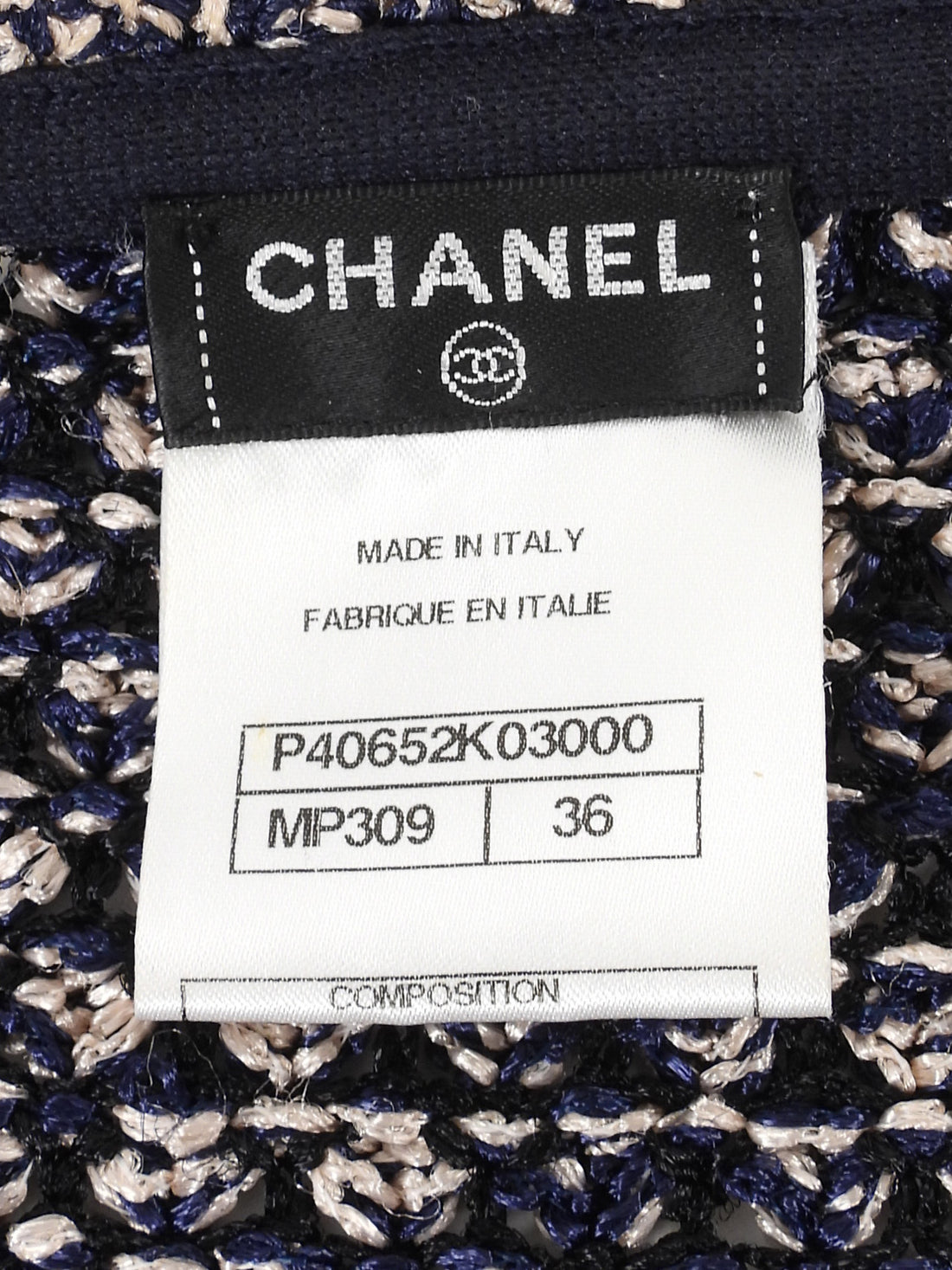 Chanel Navy Brown Beige 11P Knit Chain Jacket and Dress 2pcs - 36 / 38