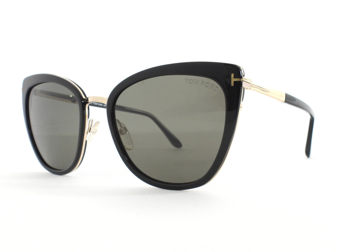 Tom Ford Black Gold Simona Cat Eye Sunglasses TF717 01A