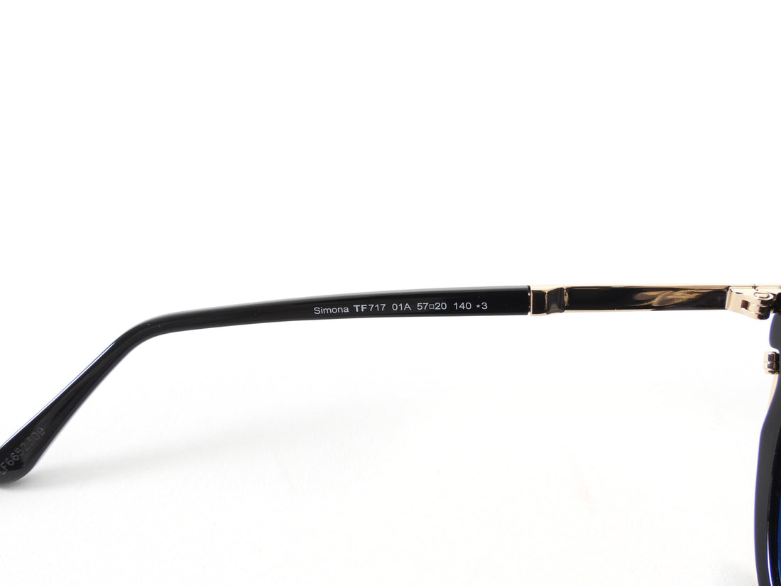Tom Ford Black Gold Simona Cat Eye Sunglasses TF717 01A
