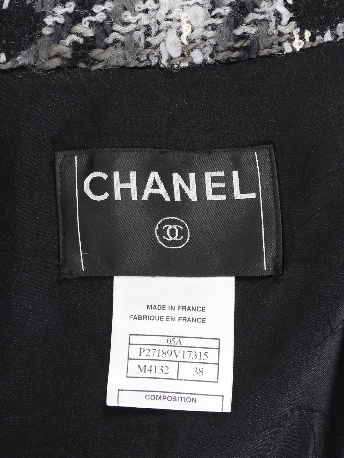 Chanel Black Grey 05A Tweed Wool Camelia Skirt and Coat 2pcs - 38