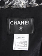 Chanel Black Grey 05A Tweed Wool Camelia Skirt and Coat 2pcs - 38