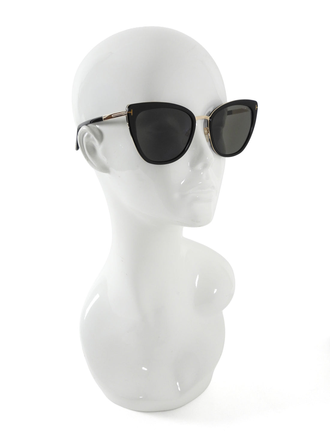 Tom Ford Black Gold Simona Cat Eye Sunglasses TF717 01A