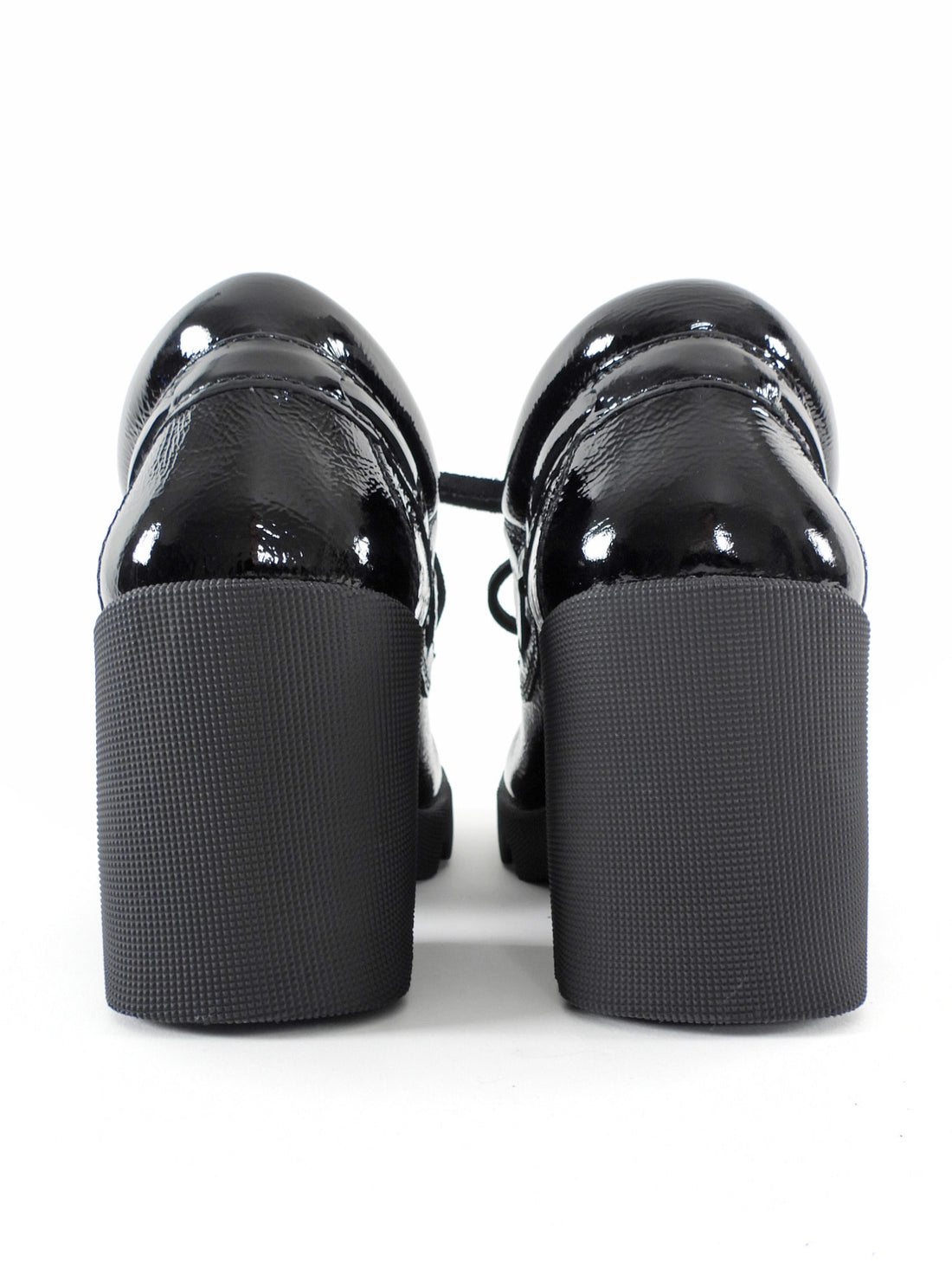 Burberry Black Patent Leather Block Heel Stride Loafers - 36