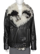 By The Namesake Black Striped Tigrado Shearling Lined Toro Leather Prince Jacket - 42