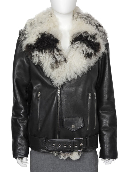 By The Namesake Black Striped Tigrado Shearling Lined Toro Leather Prince Jacket - 42