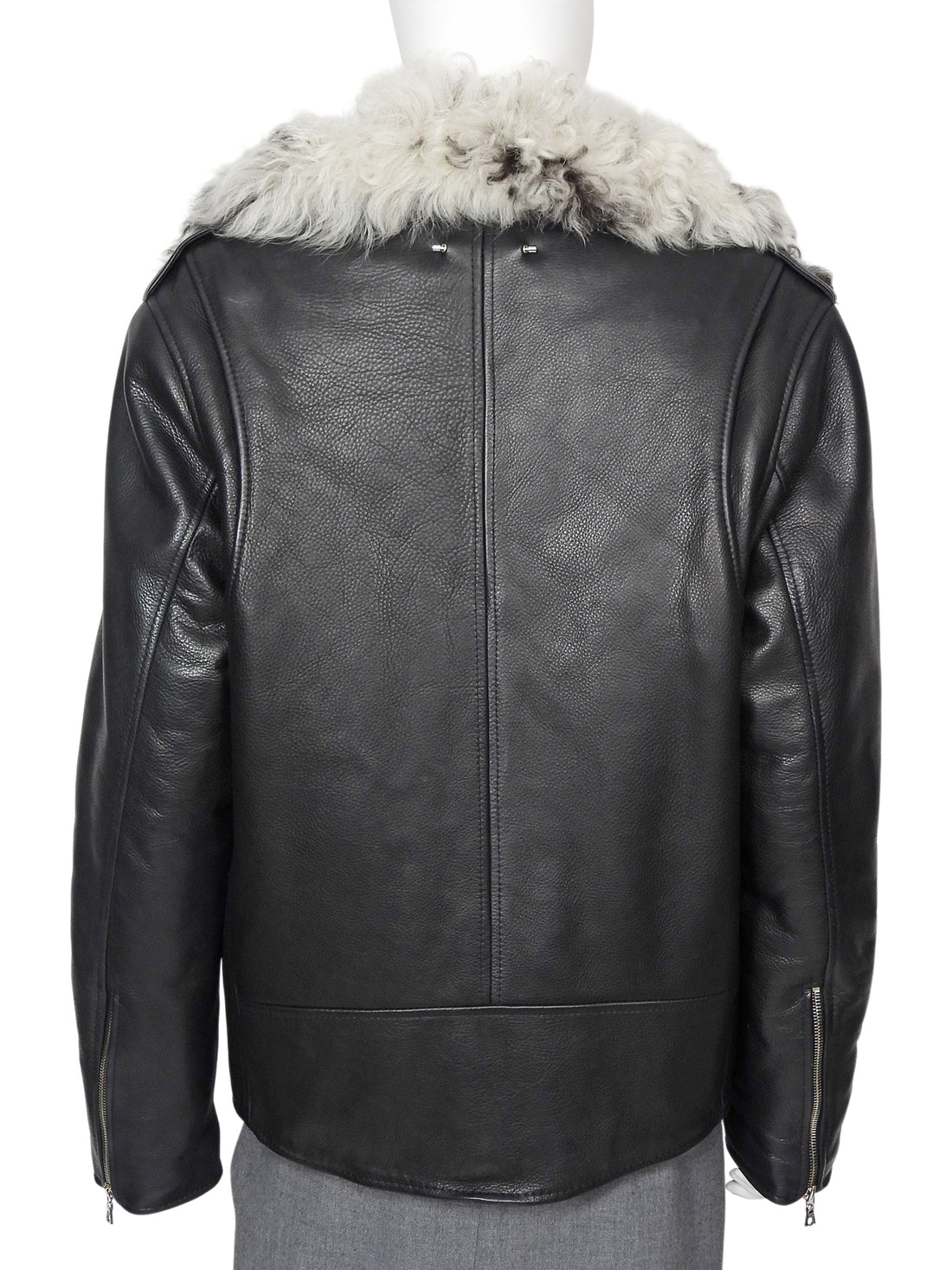 By The Namesake Black Striped Tigrado Shearling Lined Toro Leather Prince Jacket - 42