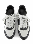 Gucci Black and White Calfskin Interlocking GG Low Top Sneakers - 37