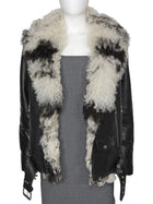 By The Namesake Black Striped Tigrado Shearling Lined Toro Leather Prince Jacket - 42