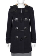 Burberry London Navy Harrowgate Wool Hooded Duffle Coat - 36 / US 2