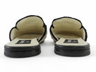 Chanel 2023 Black and White Crochet Knit CC Logo Flat Mules - 37