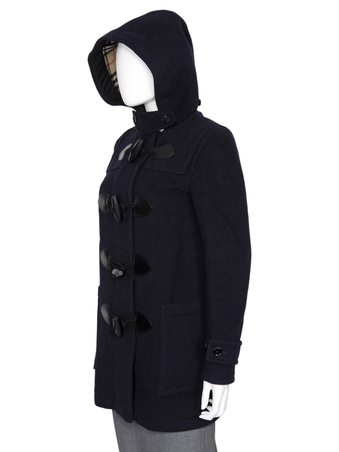 Burberry London Navy Harrowgate Wool Hooded Duffle Coat - 36 / US 2