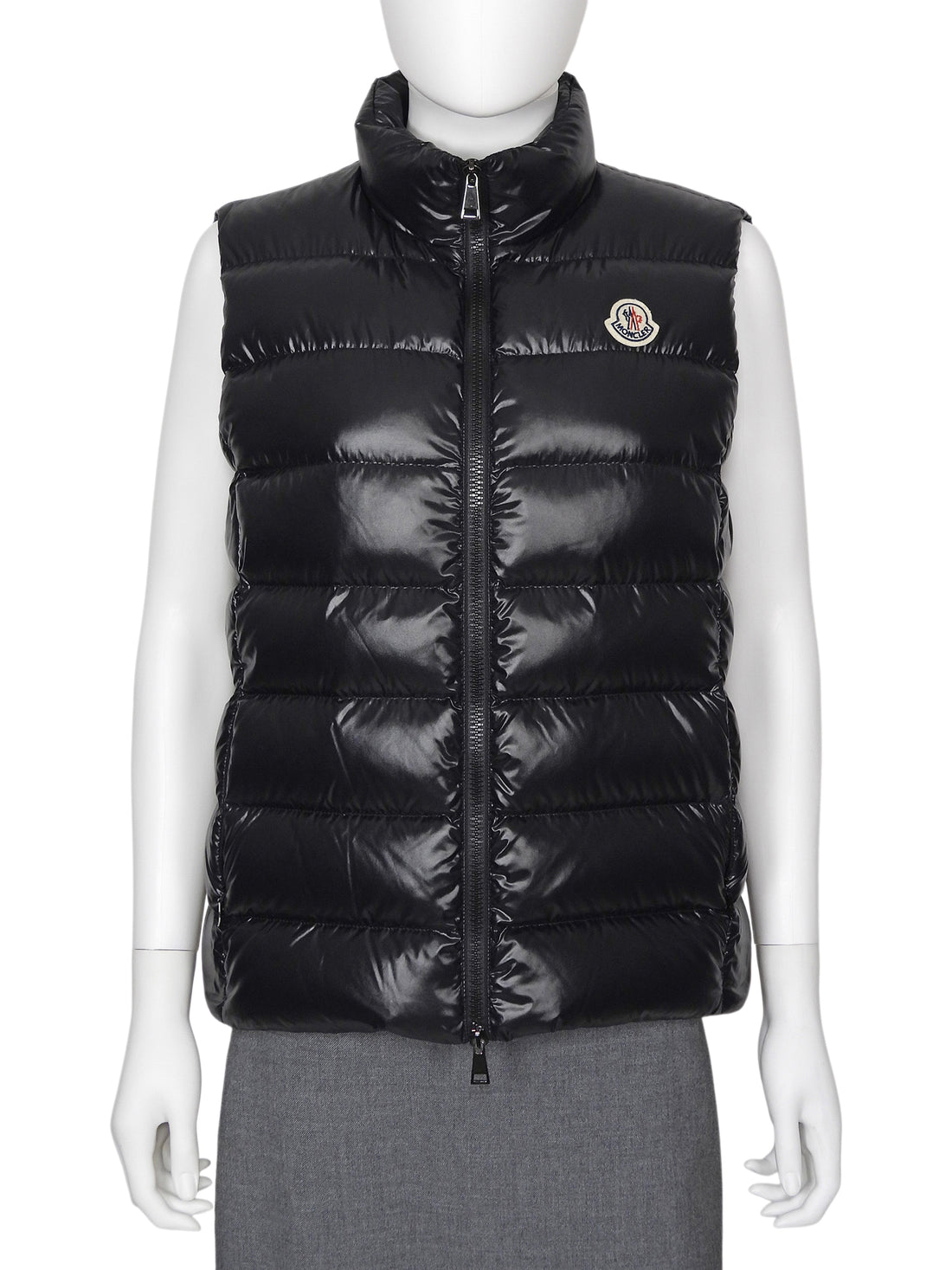 Moncler Black Laque Nylon Ghany Down Filled Vest - 3 / L