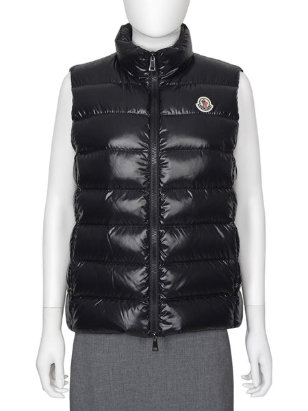 Moncler Black Laque Nylon Ghany Down Filled Vest - 3 / L