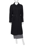 Hermes Black Vintage Wool Blend Trench Coat - FR 44 / US 10