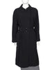 Hermes Black Vintage Wool Blend Trench Coat - FR 44 / US 10
