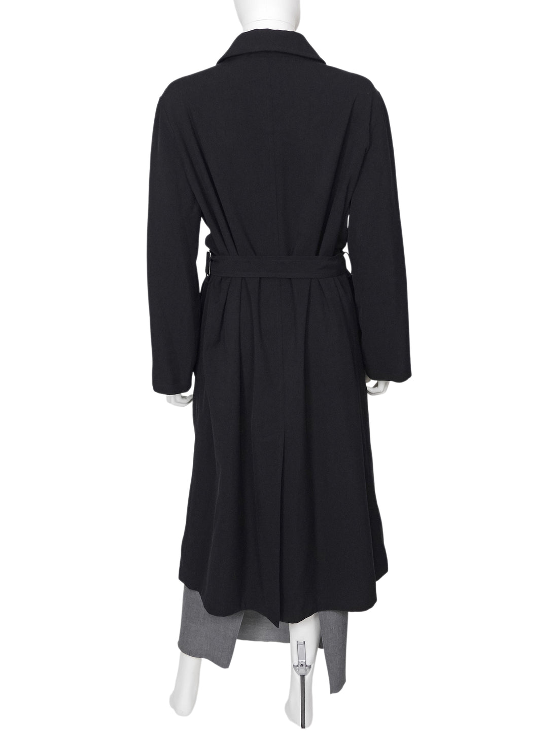 Hermes Black Vintage Wool Blend Trench Coat - FR 44 / US 10