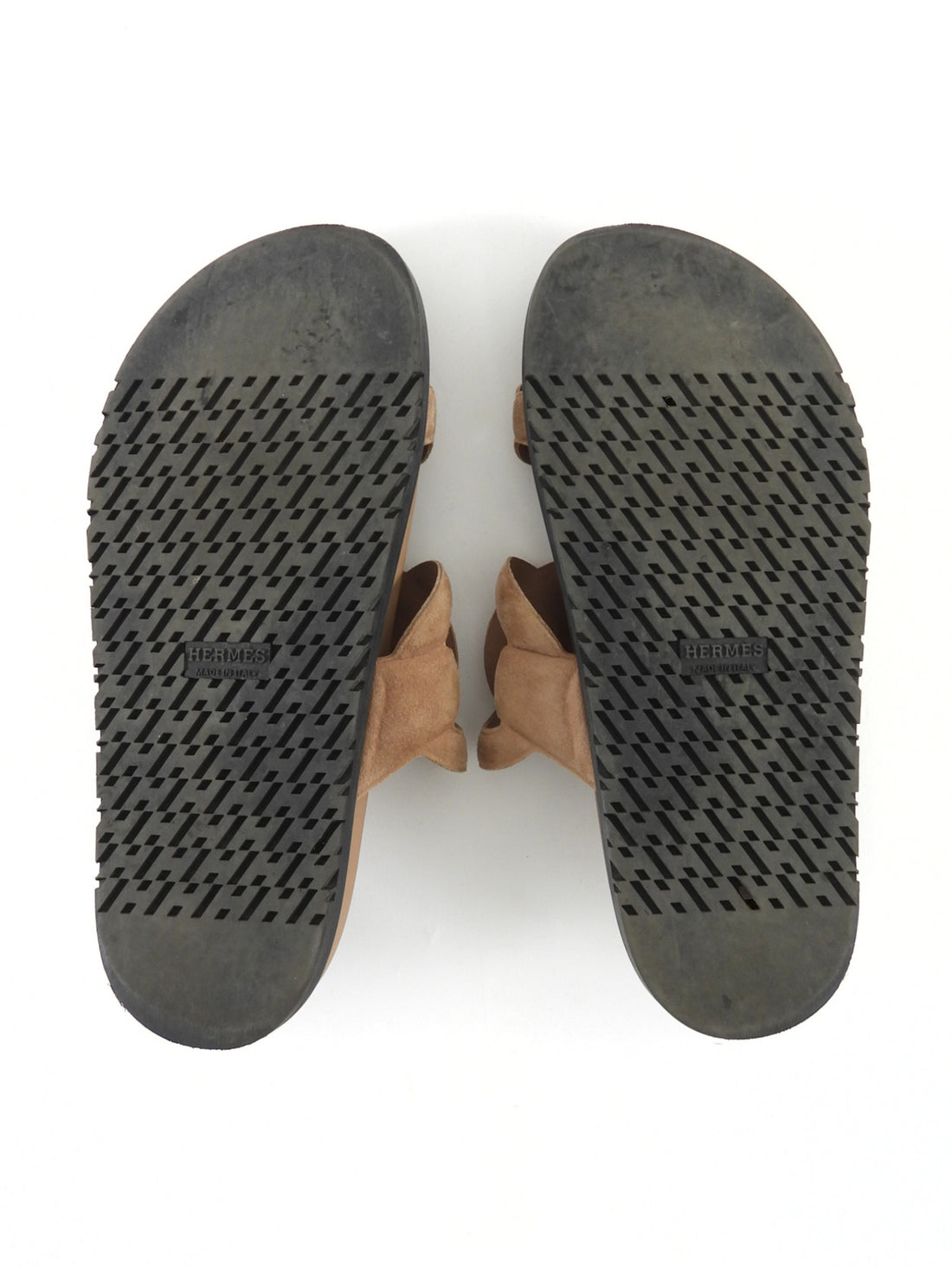 Hermes "Beige Argile" Brown Suede Chaine d'Ancre Extra Sandals - 37