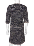 Chanel Navy Brown Beige 11P Knit Chain Jacket and Dress 2pcs - 36 / 38